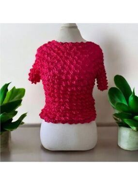 Y2K 90's Style Pink Popcorn/Bubble Funny Shirt